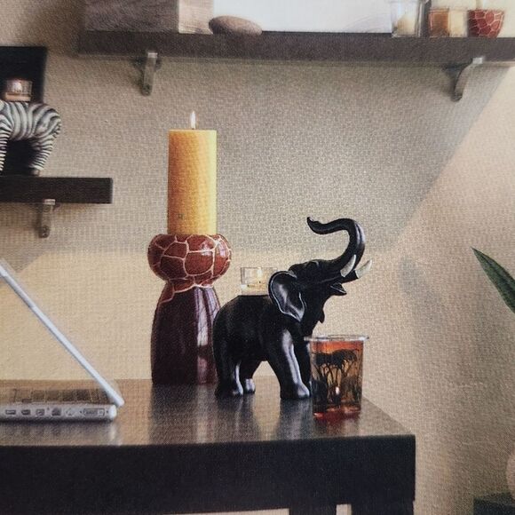 💜PartyLite Black Trumpeting Elephant Tealight/Votive Candle Holder - Picture 8 of 15